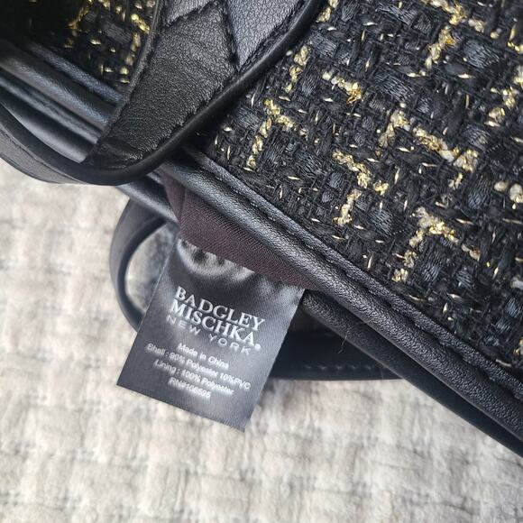 Badgley Mischka Elegant Black and Gold Women's Tote Bag - Picture 7 of 11
